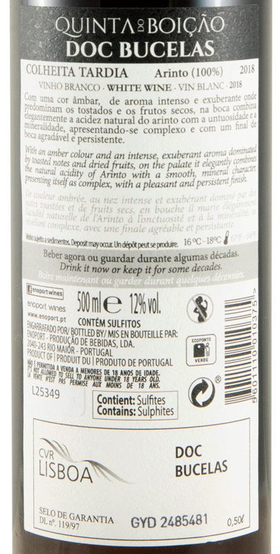 2018 Quinta do Boição Arinto Late Harvest white 50cl