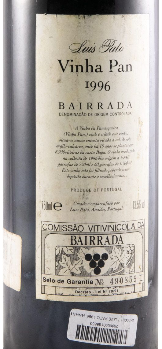 1996 Luis Pato Vinha Pan red