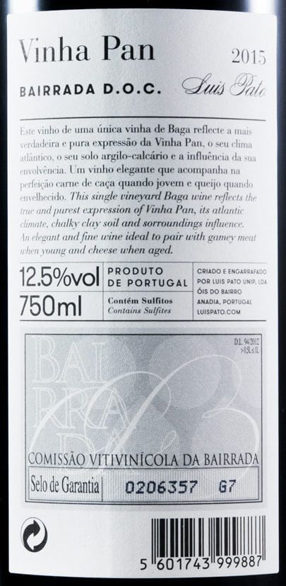 2015 Luis Pato Vinha Pan red