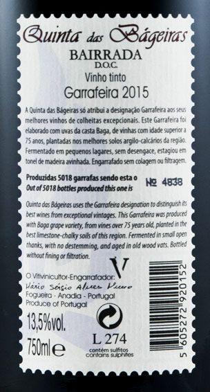 2015 Quinta das Bágeiras Garrafeira red