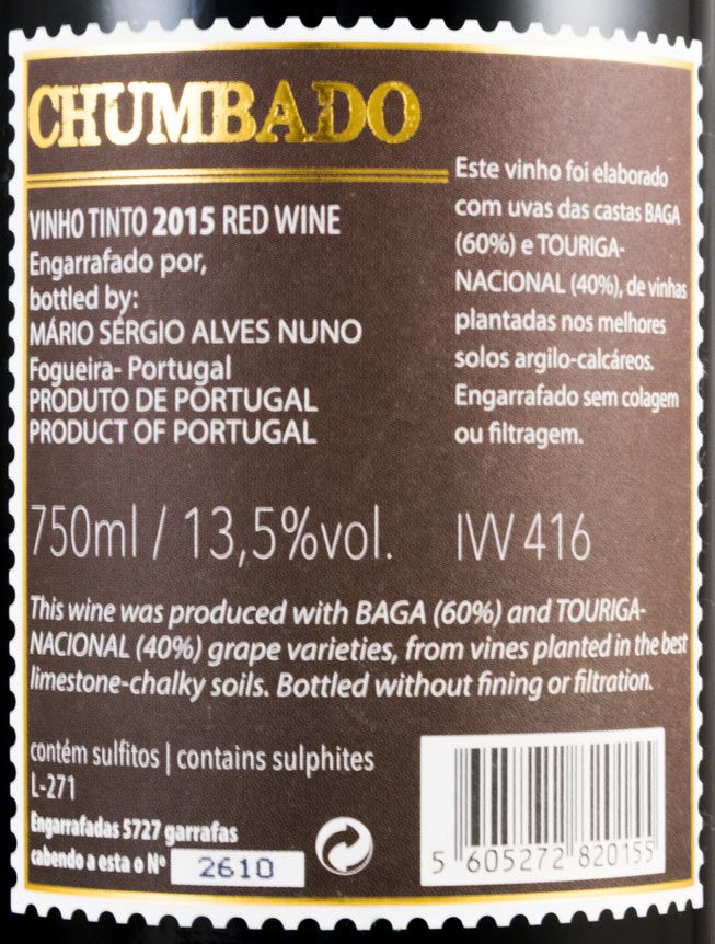 2015 Quinta das Bágeiras Chumbado tinto