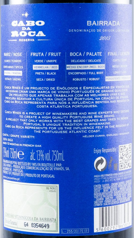 2015 Cabo da Roca Baga Reserva tinto