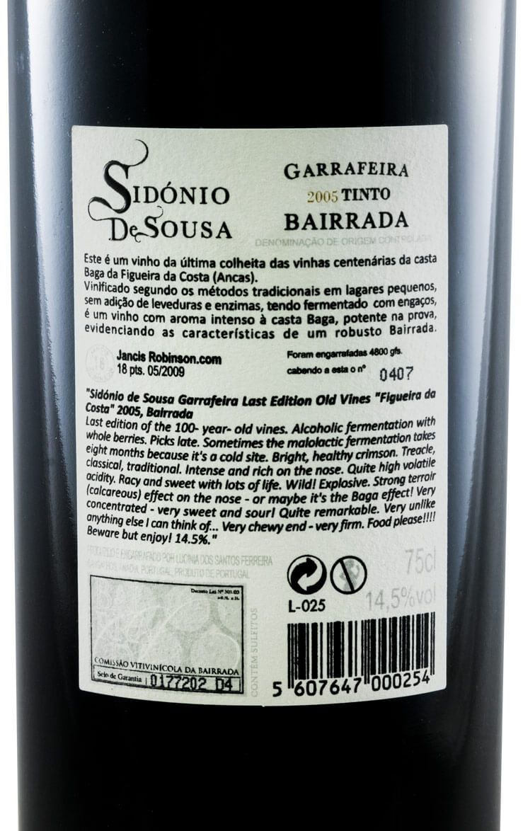 2005 Sidónio de Sousa Garrafeira red
