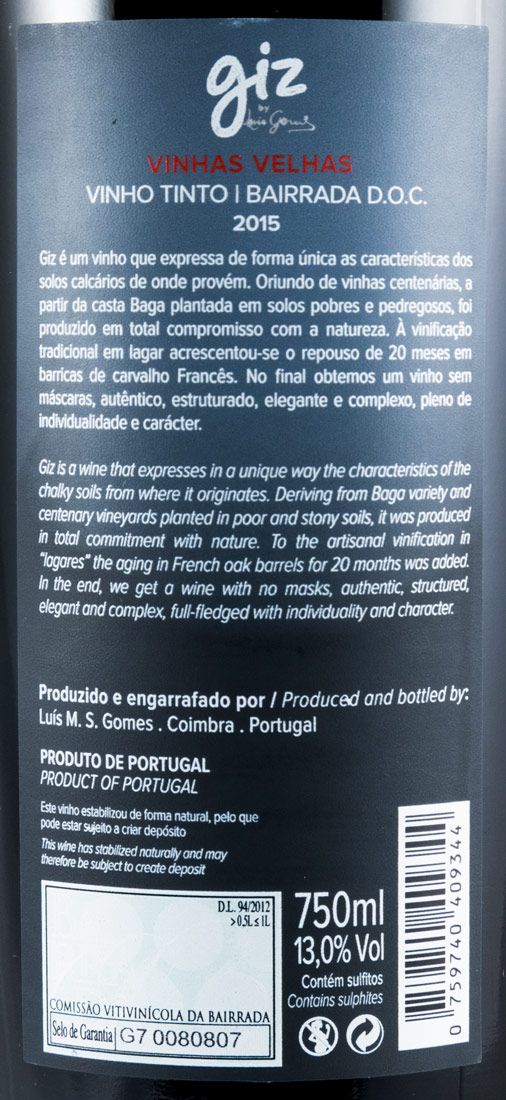 2015 Giz by Luís Gomes Vinhas Velhas red
