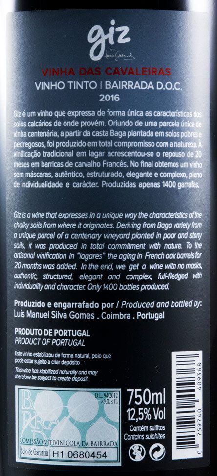 2016 Giz by Luís Gomes Vinha das Cavaleiras red