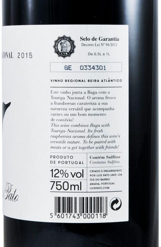 2015 Luís Pato Baga & Touriga Nacional red