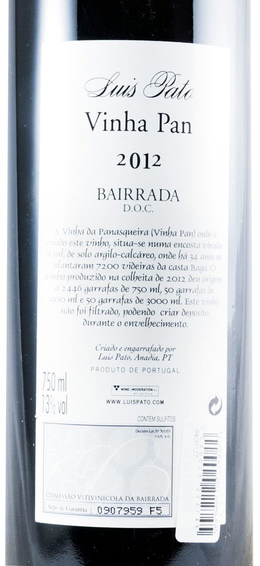 2012 Luís Pato Vinha Pan red