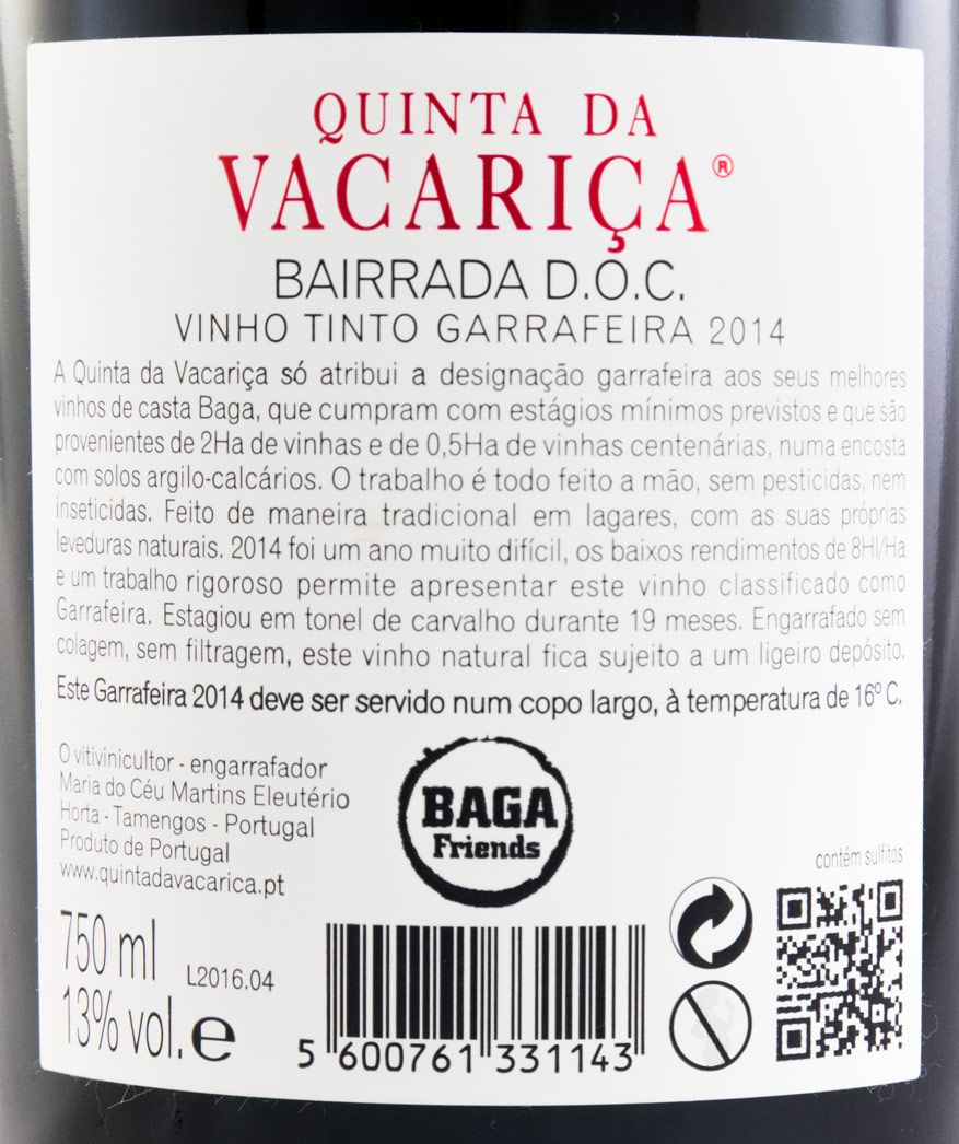 2014 Quinta da Vacariça Garrafeira red