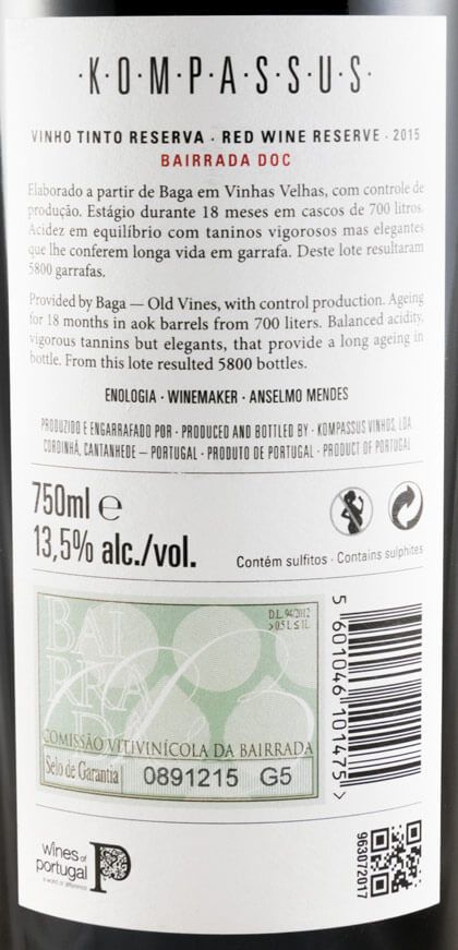 2015 Kompassus Reserva tinto