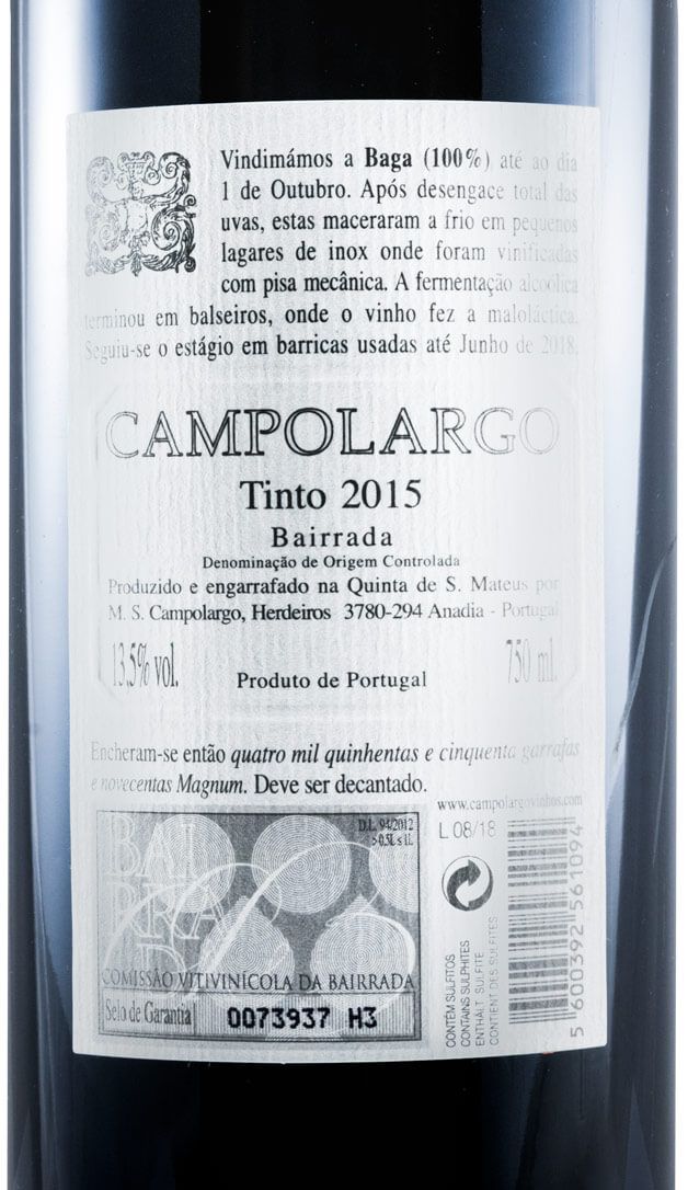 2015 Campolargo Baga tinto