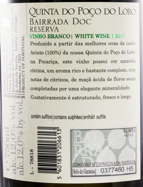 2017 Quinta do Poço do Lobo Arinto Reserva branco