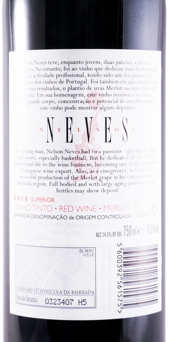 2015 Nelson Neves Merlot tinto