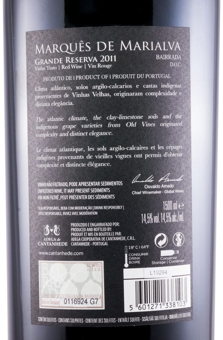 2011 Marquês de Marialva Grande Reserva tinto 1,5L