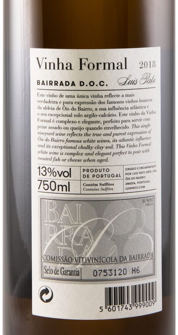 2018 Luís Pato Vinha Formal branco