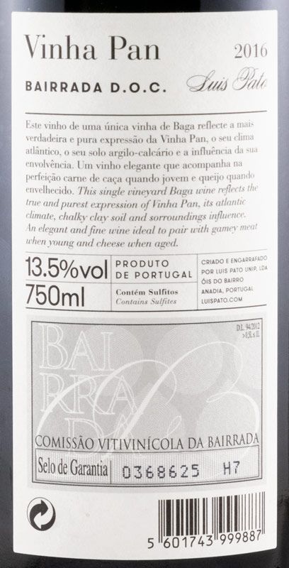 2016 Luís Pato Vinha Pan tinto
