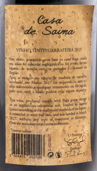 2015 Casa de Saima Garrafeira tinto