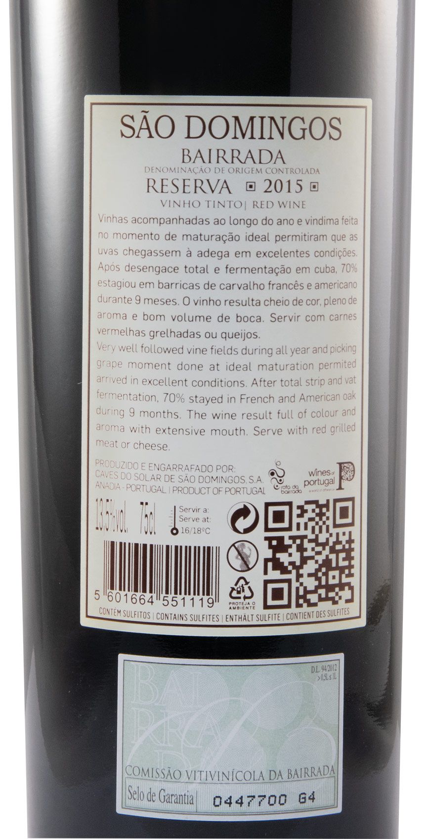 2015 São Domingos Reserva tinto