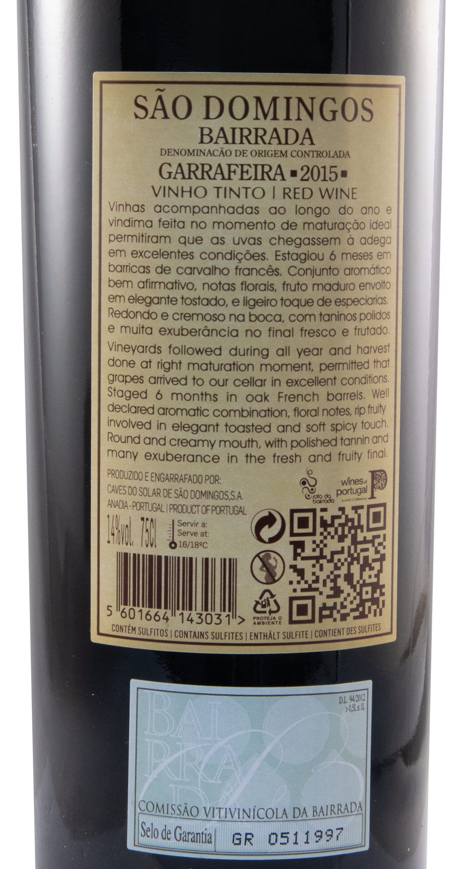 2015 São Domingos Garrafeira red