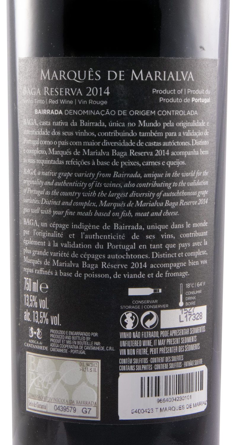 2014 Marquês de Marialva Baga Reserva tinto