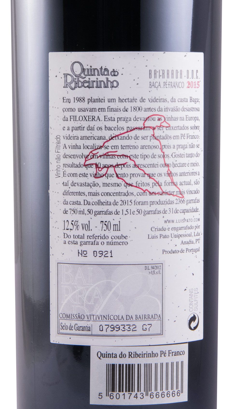 2015 Luís Pato Quinta do Ribeirinho Pé Franco tinto