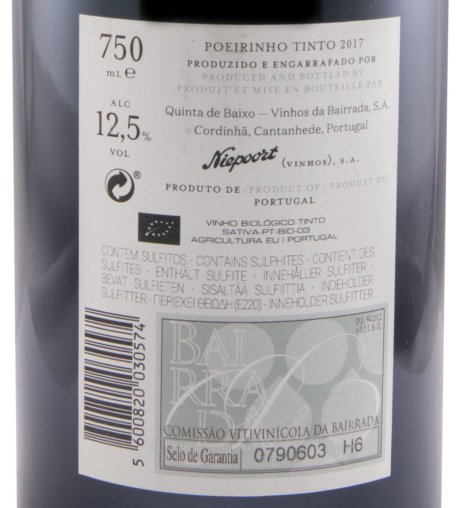 2017 Niepoort Quinta de Baixo Poeirinho Baga organic red