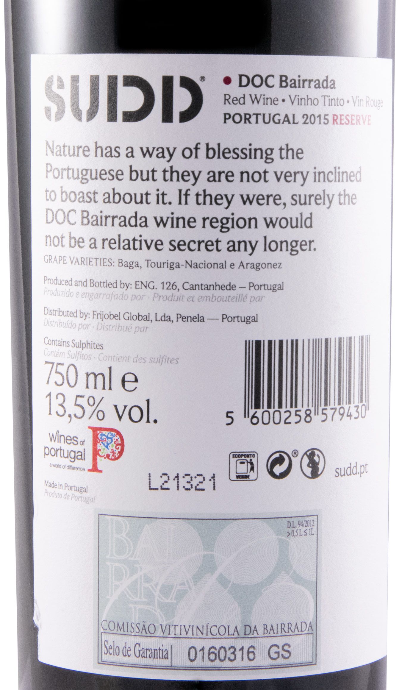 2015 SUDD Bairrada Reserva red