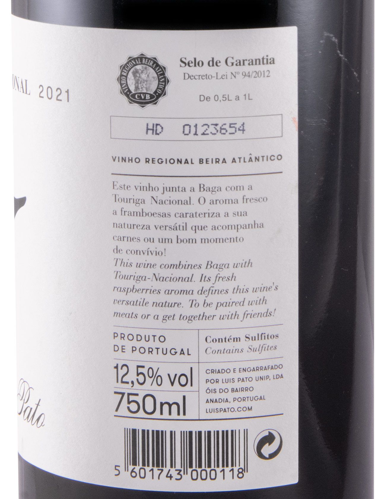 2021 Luís Pato Baga & Touriga Nacional tinto