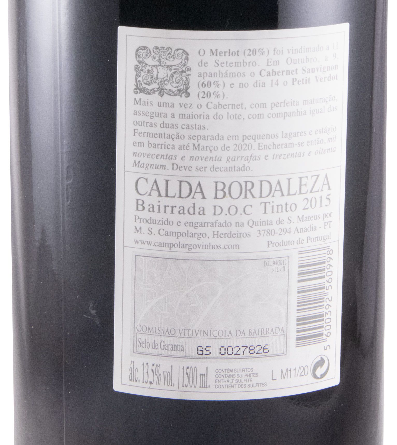 2015 Campolargo Calda Bordaleza tinto 1,5L