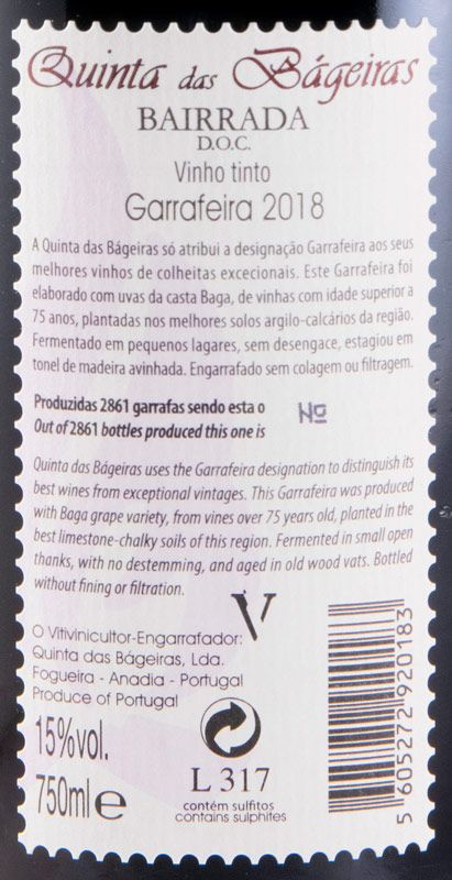 2018 Quinta das Bágeiras Garrafeira tinto
