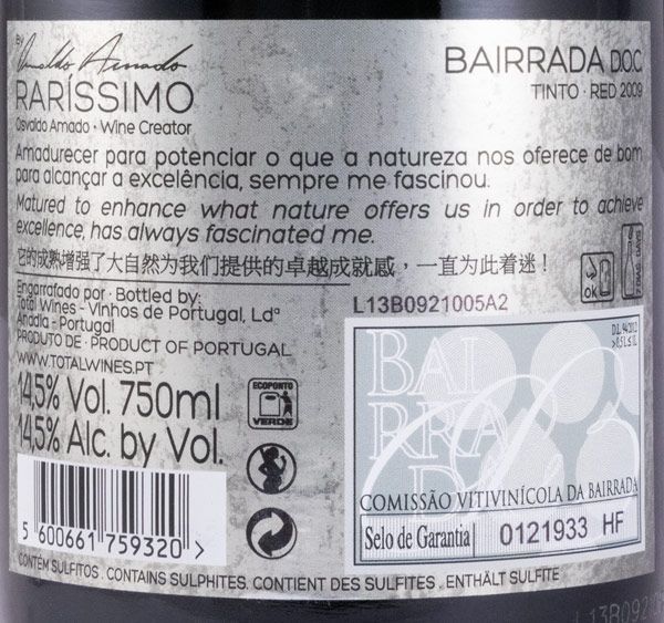 2009 Raríssimo by Osvaldo Amado red