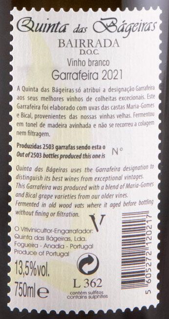 2021 Quinta das Bágeiras Garrafeira white