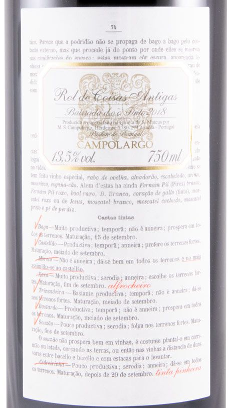 2018 Campolargo Rol de Coisas Antigas tinto