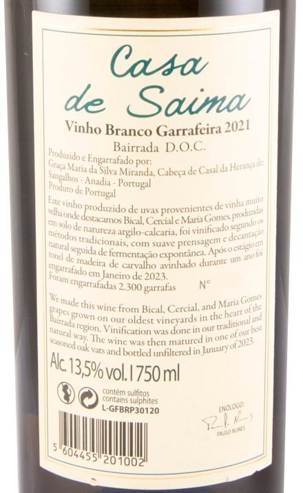 2021 Casa de Saima Garrafeira branco