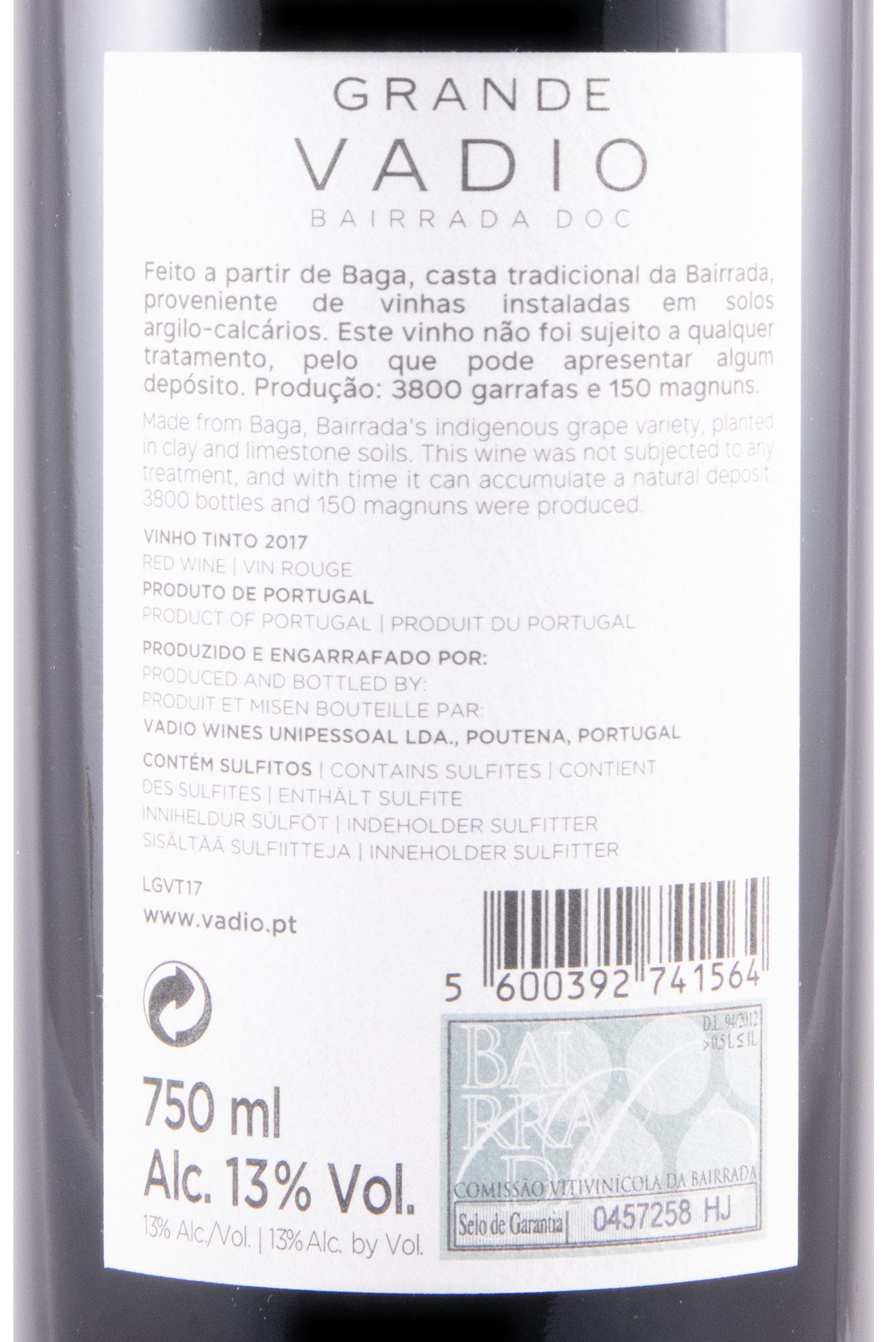 2017 Grande Vadio Baga tinto