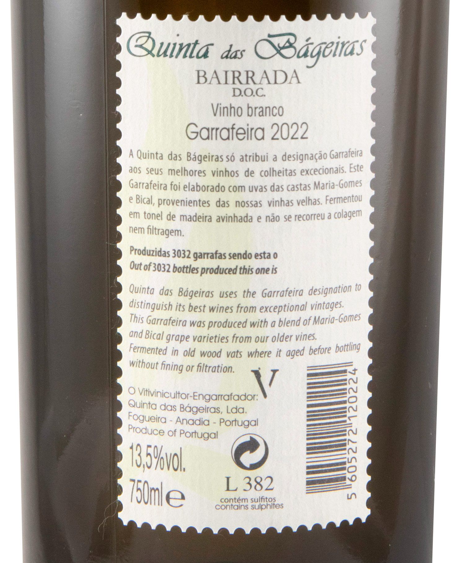 2022 Quinta das Bágeiras Garrafeira white