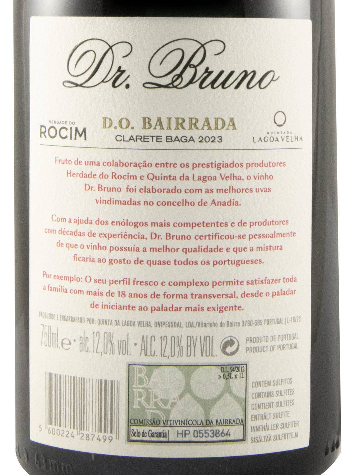 2023 Clarete Herdade do Rocim Dr. Bruno Baga