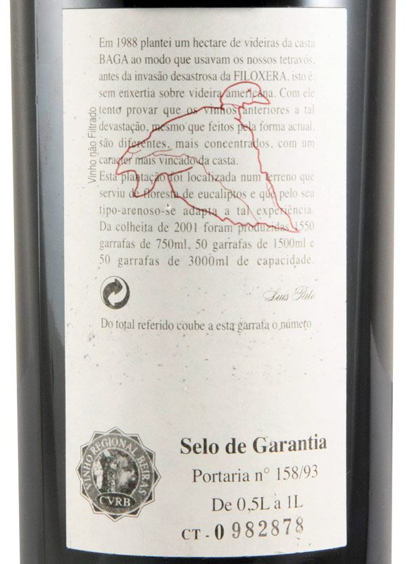 2001 Luís Pato Quinta do Ribeirinho Pé Franco tinto