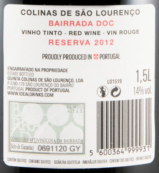 2012 Colinas Reserva red 1.5L