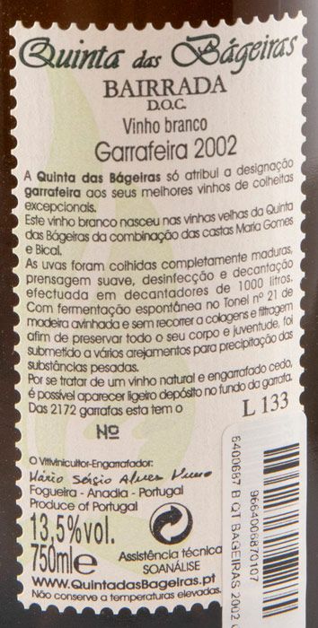 2002 Quinta das Bágeiras Garrafeira white