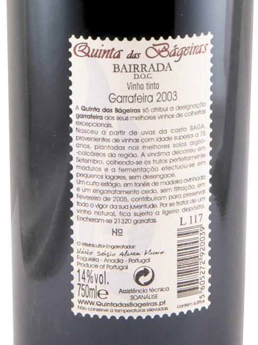 2003 Quinta das Bágeiras Garrafeira tinto