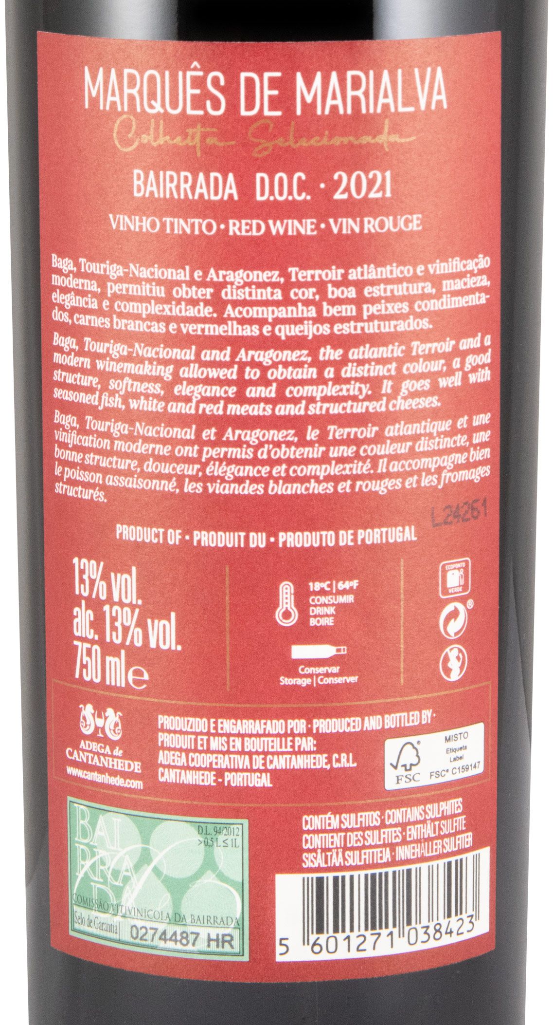 2021 Marquês de Marialva Colheita Selecionada red (damaged label)