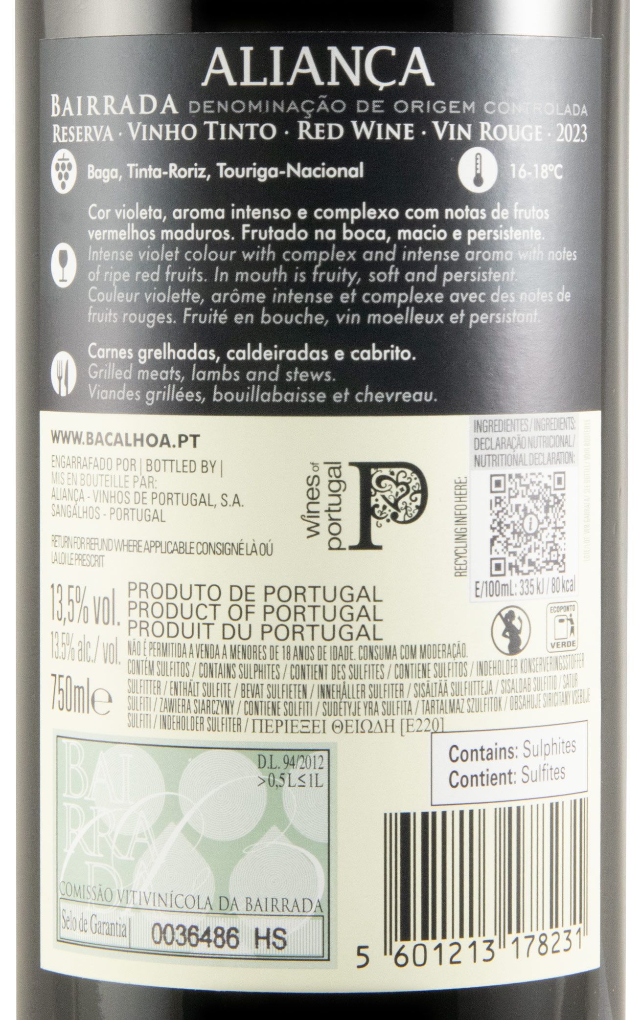 2023 Aliança Bairrada Reserva tinto