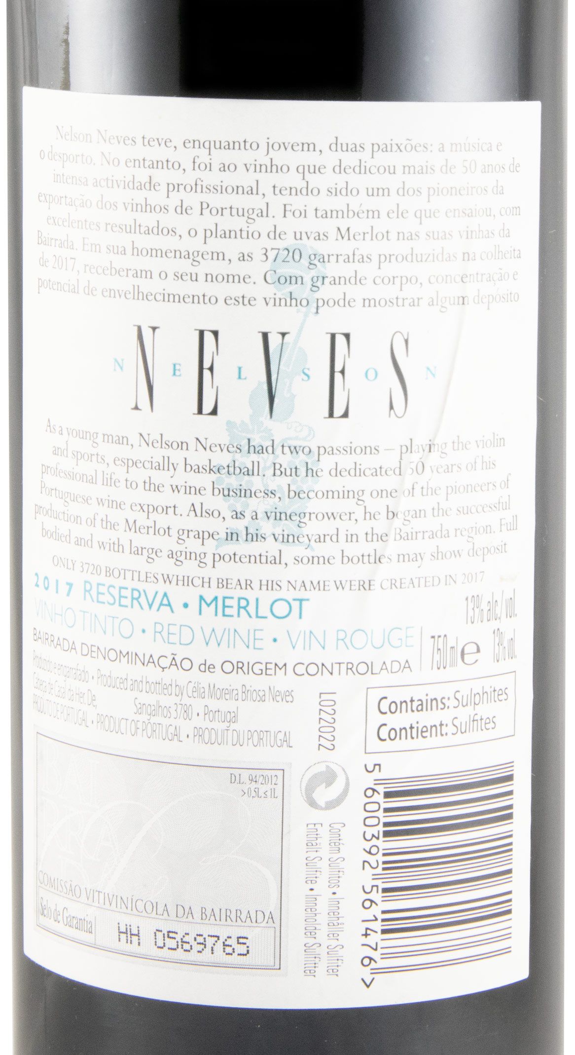 2017 Nelson Neves Reserva tinto