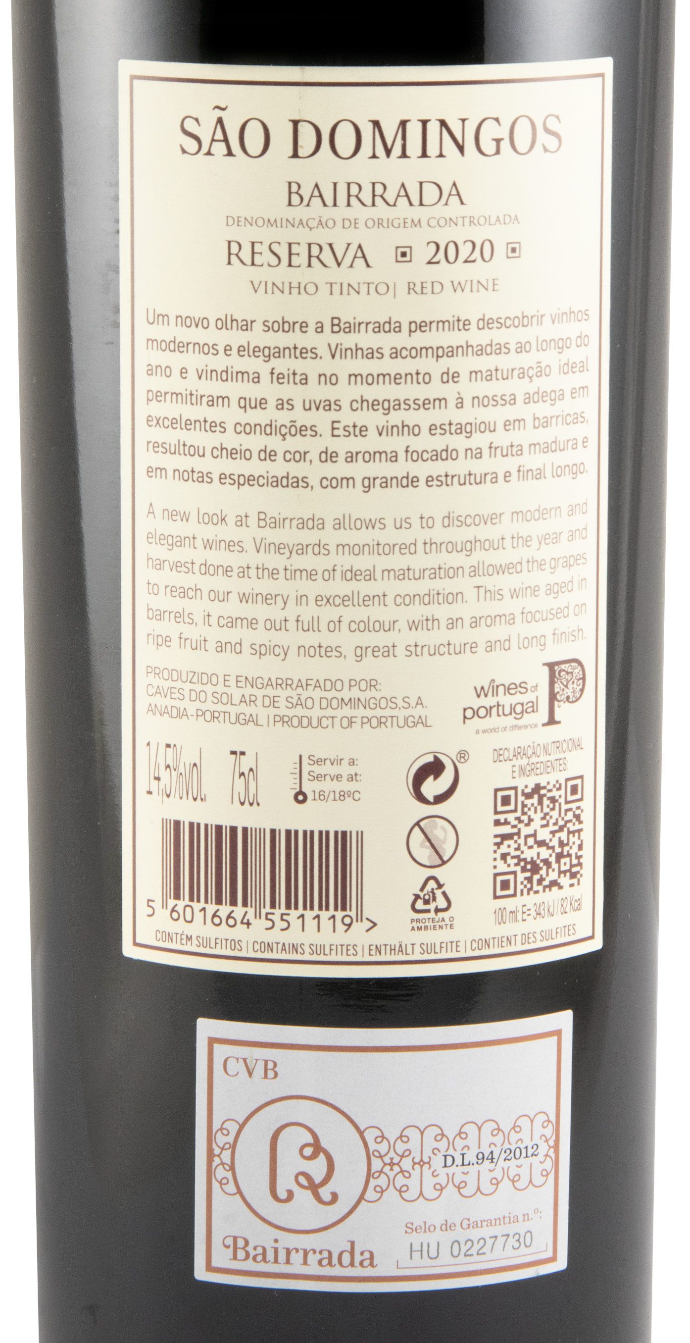 2020 São Domingos Reserva tinto