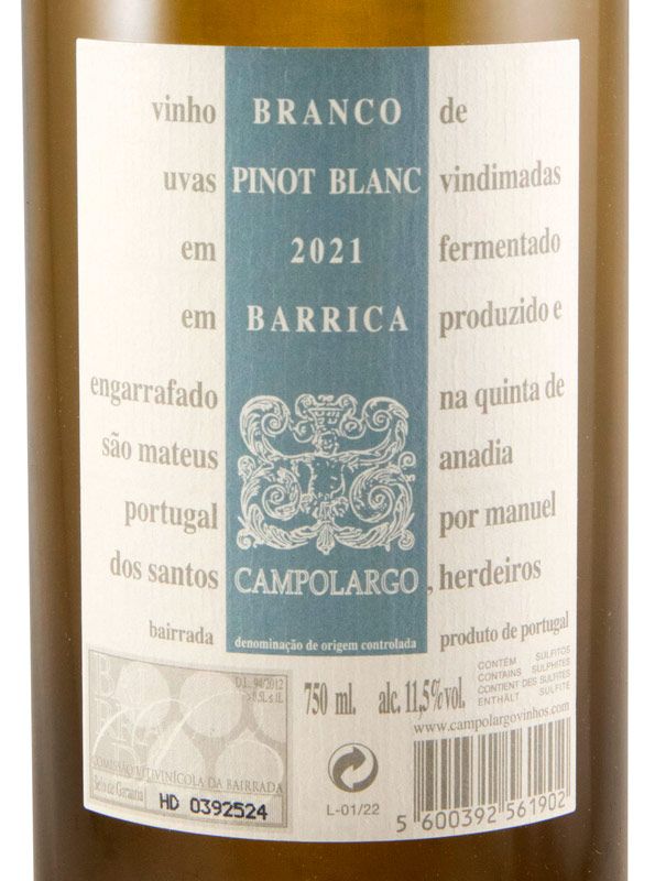 2021 Campolargo Pinot Blanc branco