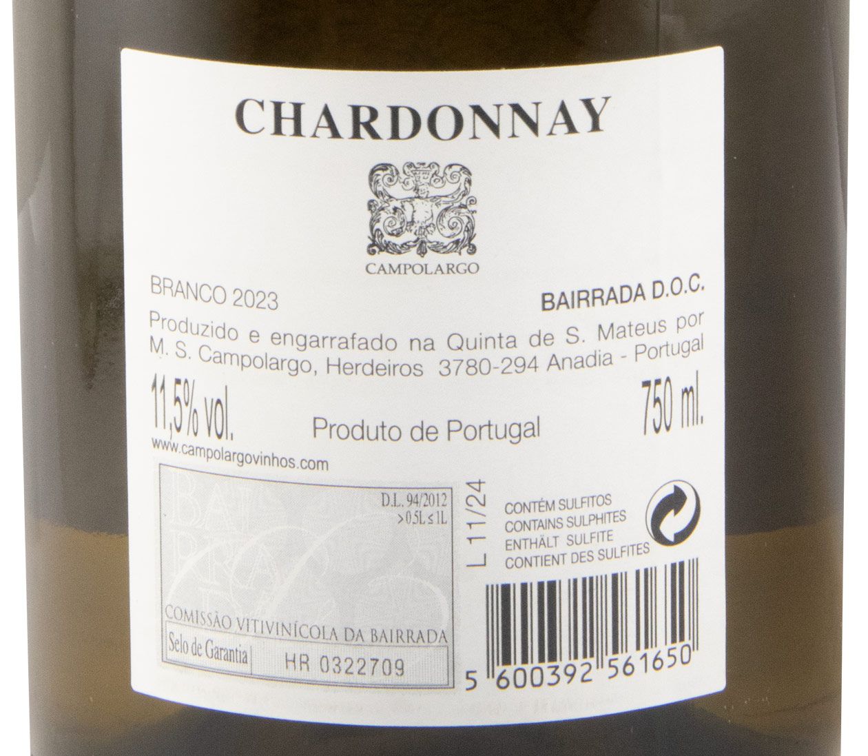 2023 Campolargo Vinha da Costa Chardonnay white