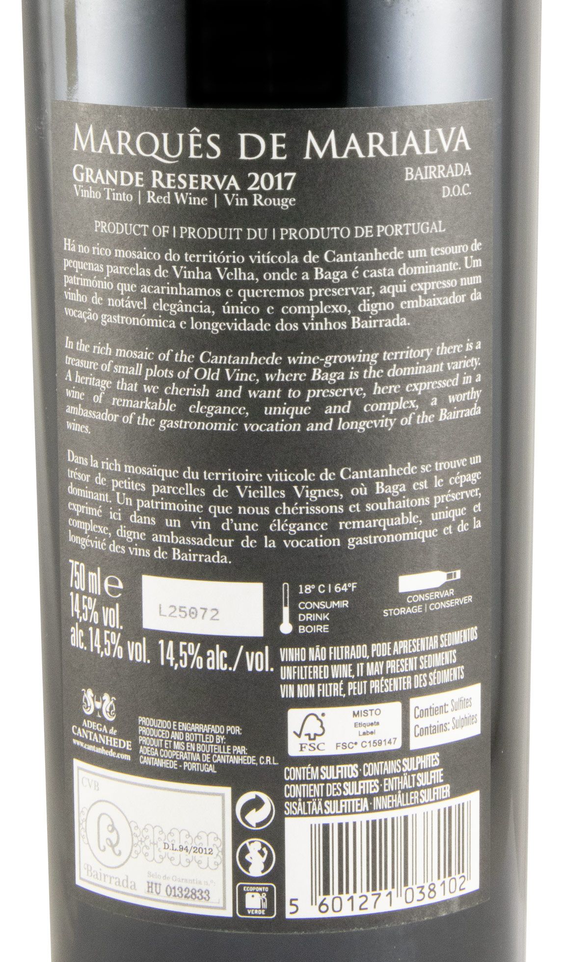 2017 Marquês de Marialva Grande Reserva tinto