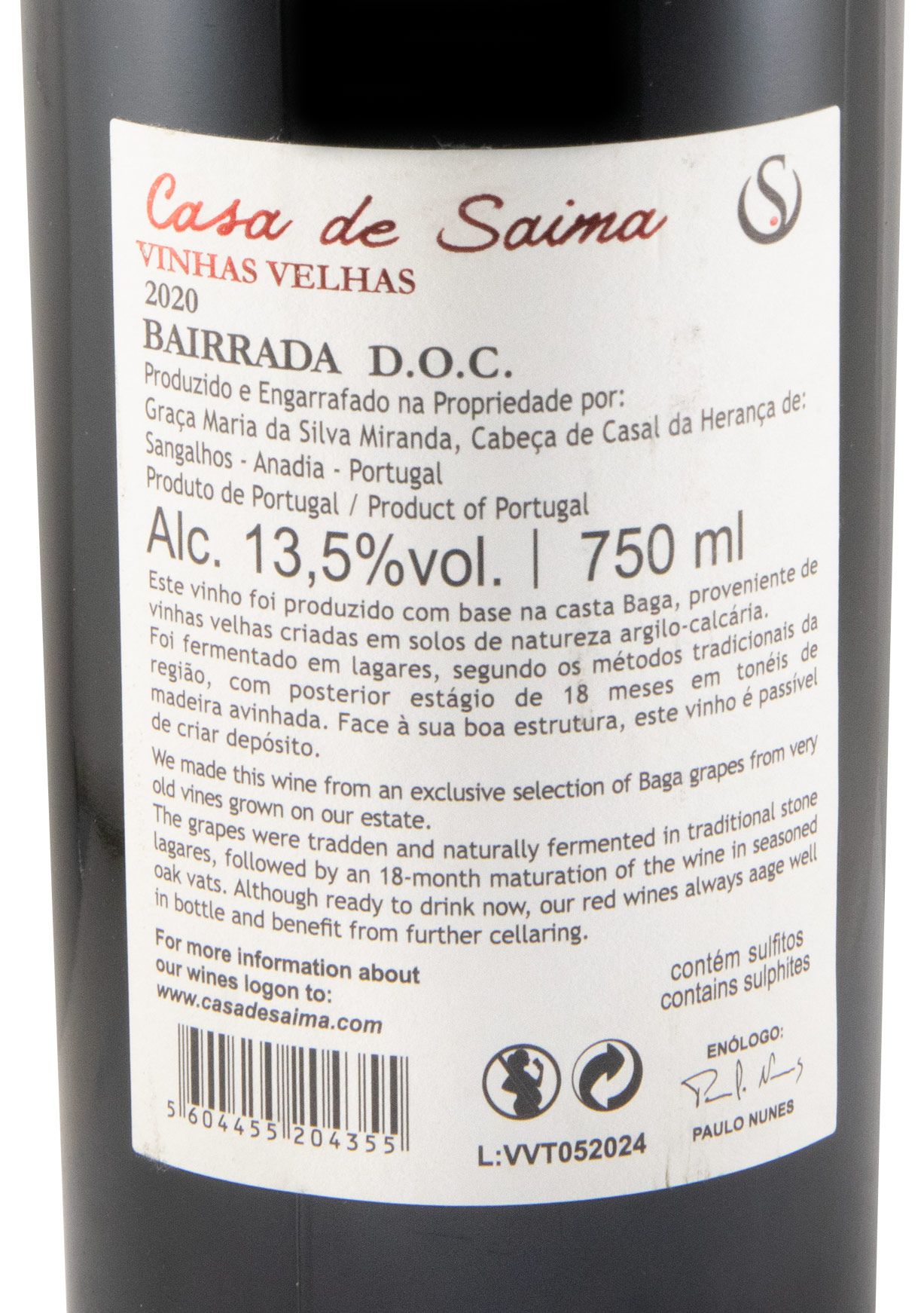 2020 Casa de Saima Vinhas Velhas red