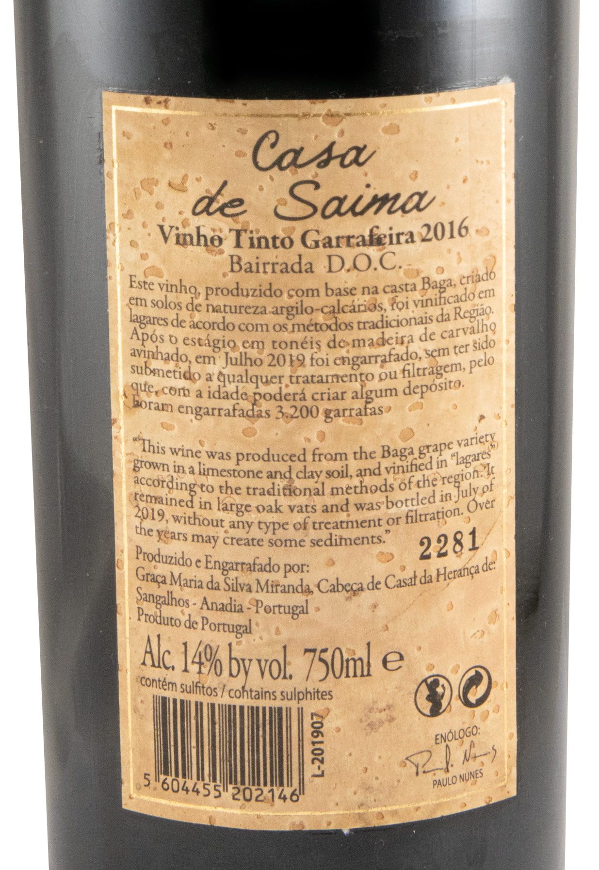 2016 Casa de Saima Garrafeira tinto