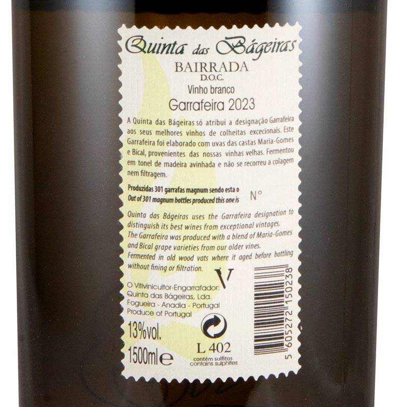 2023 Quinta das Bágeiras Garrafeira branco 1,5L